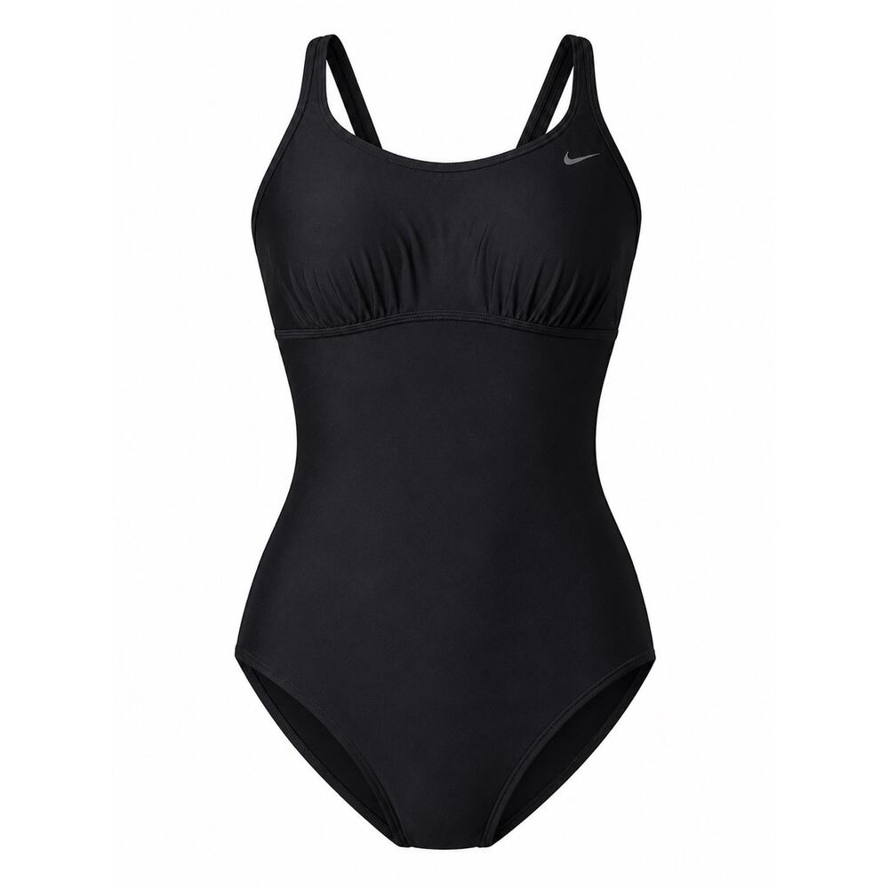 Nike One Piece Swimsuit Black Racer Back Womens Size M 8-10
